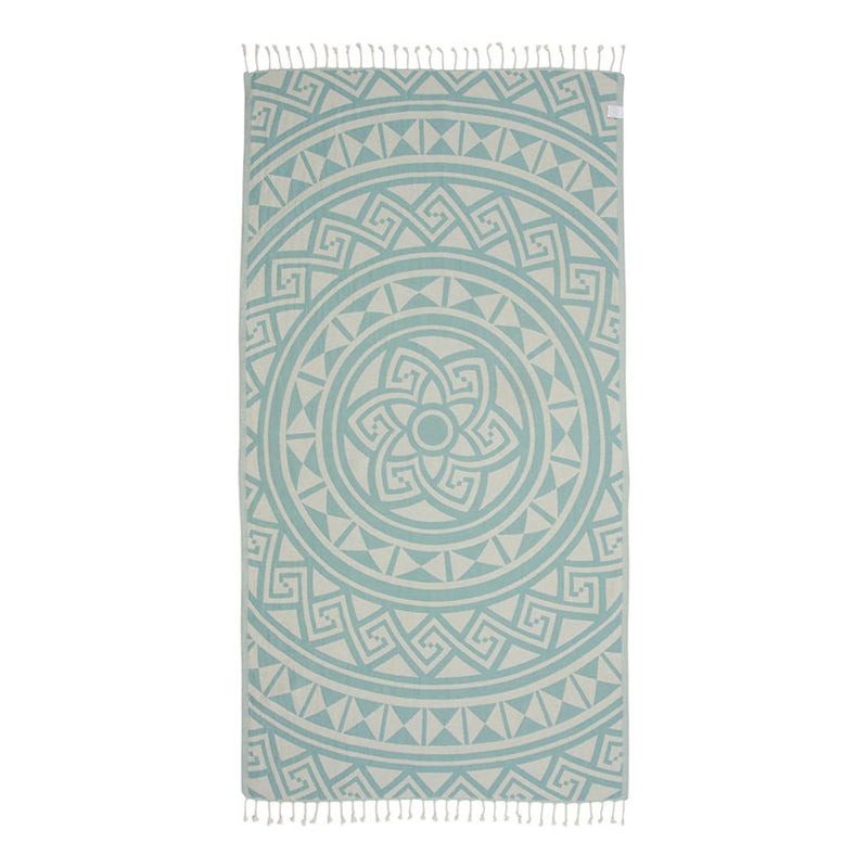 Sand Cloud Turkish Beach Towel - Sand Free - 100% Organic Turkish Cotton Yarn - Quick Dry Towel for Beach, Picnic Blanket or Throw - As Seen on Shark Tank - Mandala (Mint) - Image 1